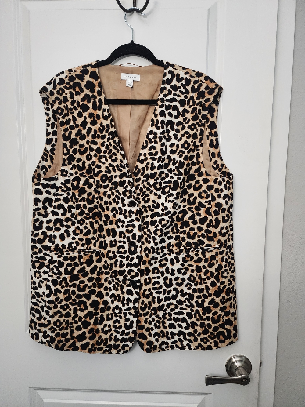 Topshop Leopard Print Oversized. Linen  Vest